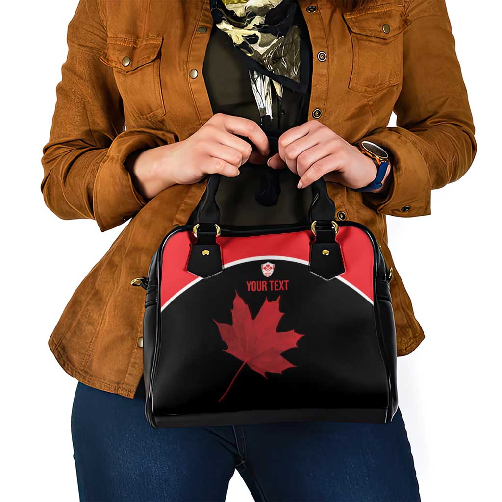 Personalized Canada Soccer Shoulder Handbag Maple Leaf and Map Style - Wonder Print Shop