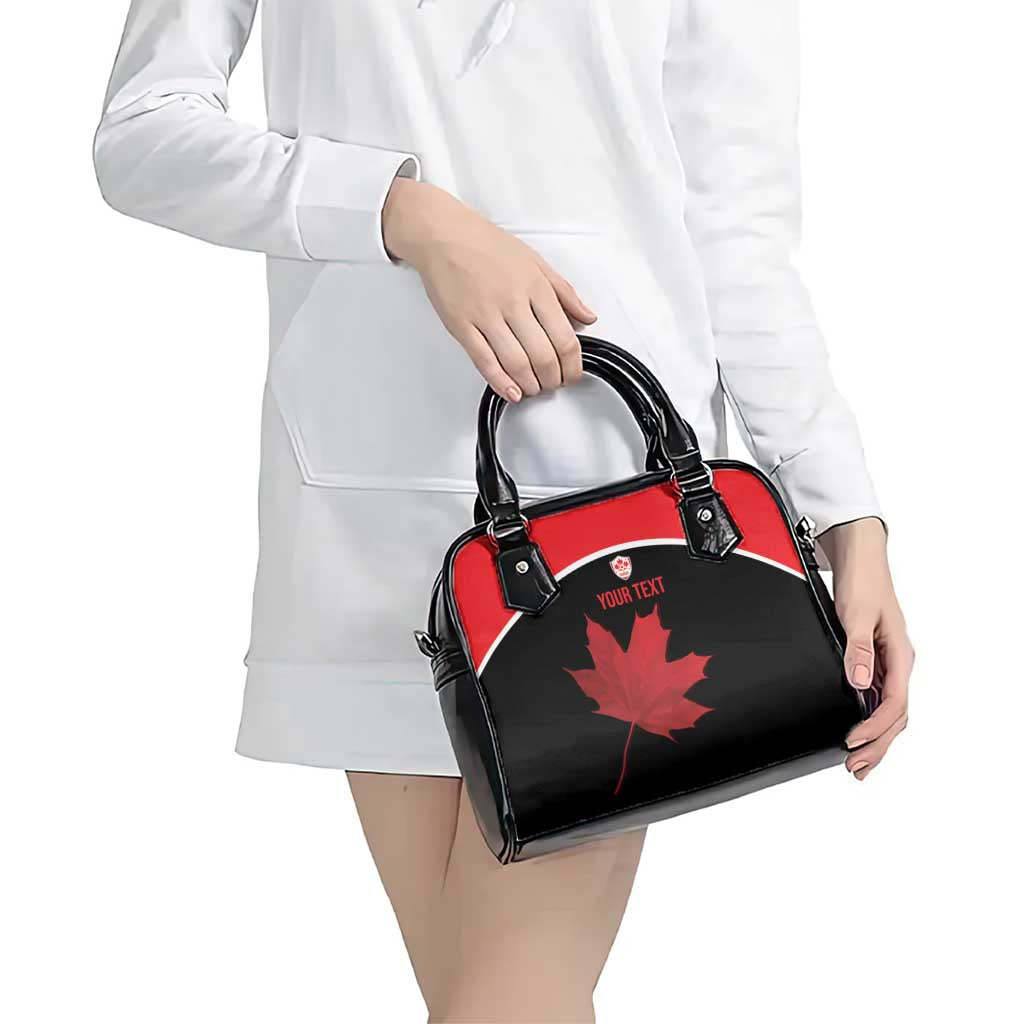 Personalized Canada Soccer Shoulder Handbag Maple Leaf and Map Style - Wonder Print Shop