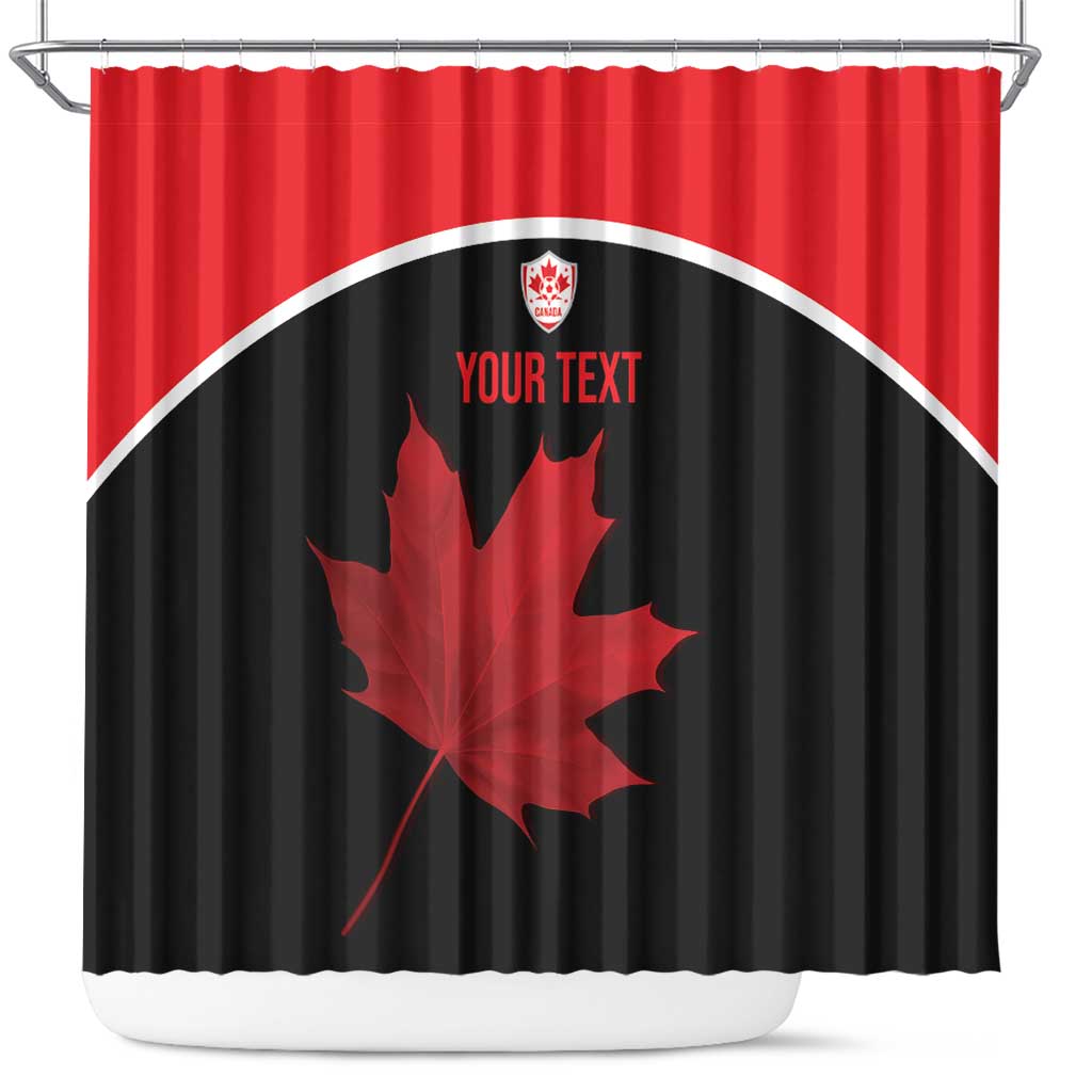 Personalized Canada Soccer Shower Curtain Maple Leaf and Map Style - Wonder Print Shop