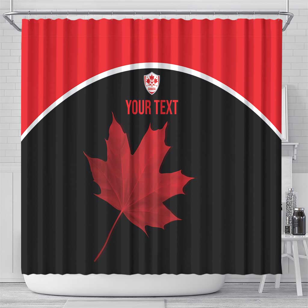 Personalized Canada Soccer Shower Curtain Maple Leaf and Map Style - Wonder Print Shop