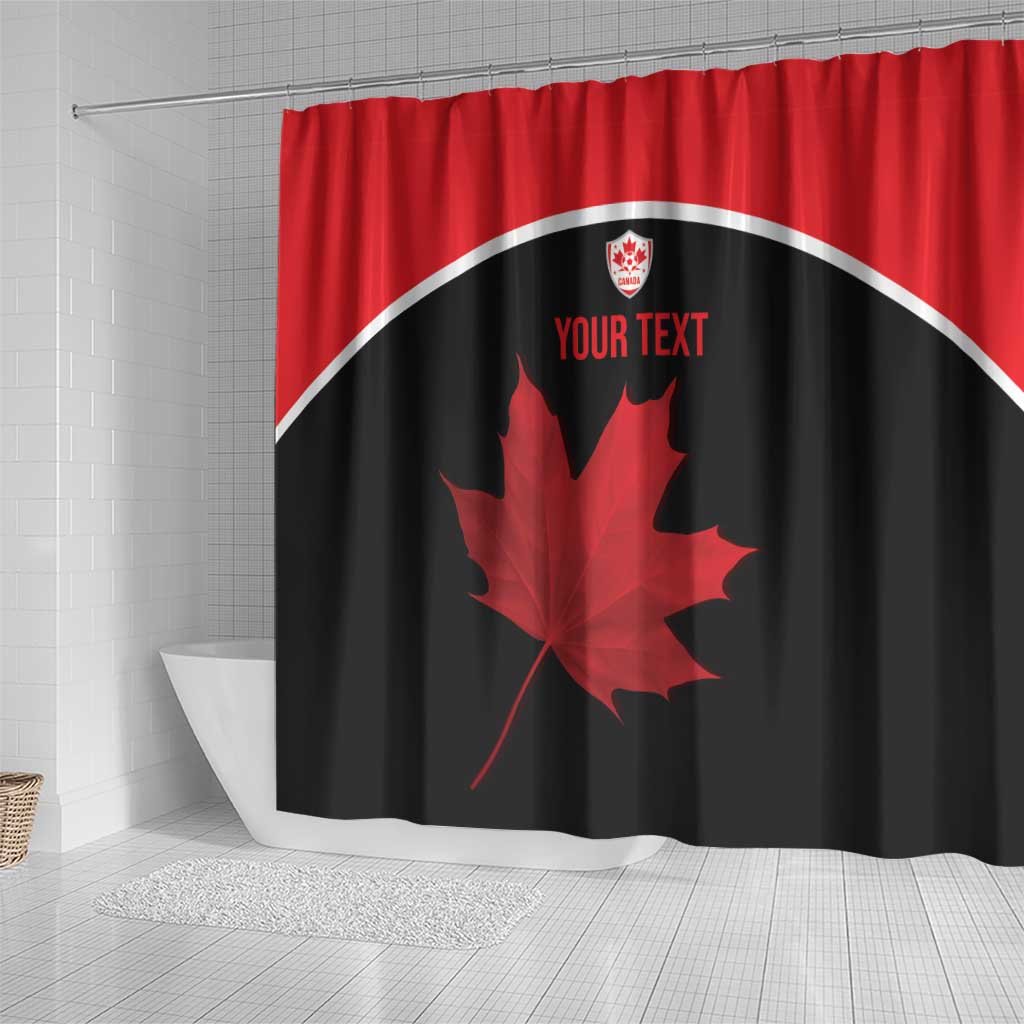 Personalized Canada Soccer Shower Curtain Maple Leaf and Map Style - Wonder Print Shop