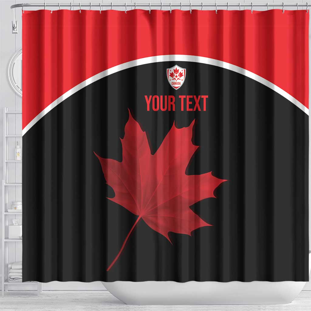 Personalized Canada Soccer Shower Curtain Maple Leaf and Map Style - Wonder Print Shop