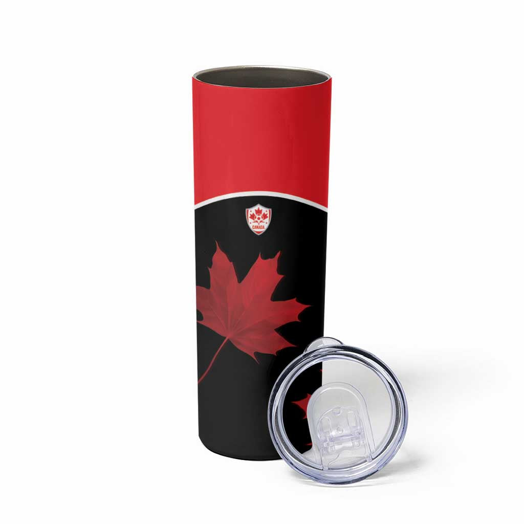 Personalized Canada Soccer Skinny Tumbler Maple Leaf and Map Style - Wonder Print Shop