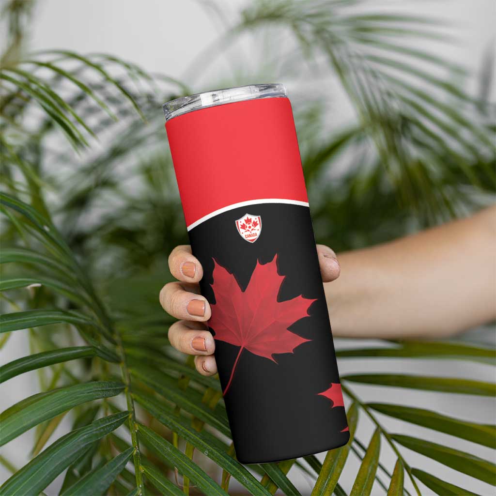 Personalized Canada Soccer Skinny Tumbler Maple Leaf and Map Style - Wonder Print Shop