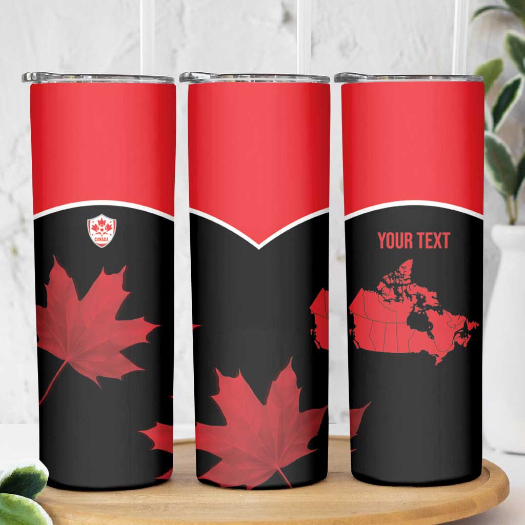 Personalized Canada Soccer Skinny Tumbler Maple Leaf and Map Style - Wonder Print Shop