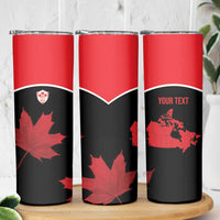 Personalized Canada Soccer Skinny Tumbler Maple Leaf and Map Style - Wonder Print Shop