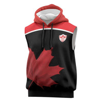 Personalized Canada Soccer Sleeveless Hoodie Maple Leaf and Map Style - Wonder Print Shop