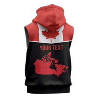 Personalized Canada Soccer Sleeveless Hoodie Maple Leaf and Map Style - Wonder Print Shop