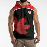 Personalized Canada Soccer Sleeveless Hoodie Maple Leaf and Map Style - Wonder Print Shop