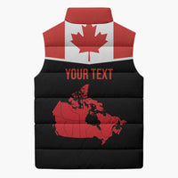 Personalized Canada Soccer Sleeveless Puffer Jacket Maple Leaf and Map Style - Wonder Print Shop