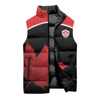 Personalized Canada Soccer Sleeveless Puffer Jacket Maple Leaf and Map Style - Wonder Print Shop