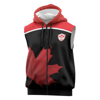 Personalized Canada Soccer Sleeveless Zip Hoodie Maple Leaf and Map Style - Wonder Print Shop