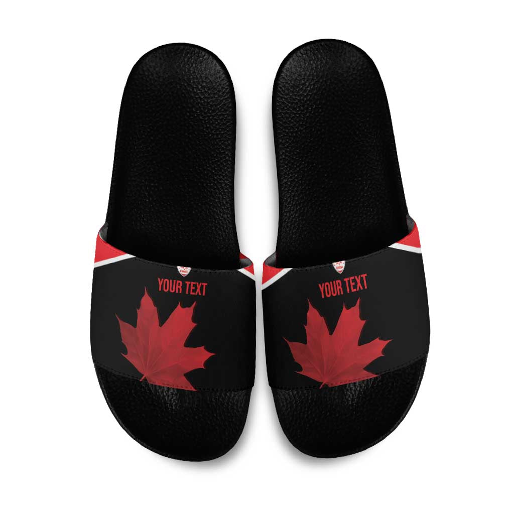 Personalized Canada Soccer Slide Sandals Maple Leaf and Map Style - Wonder Print Shop