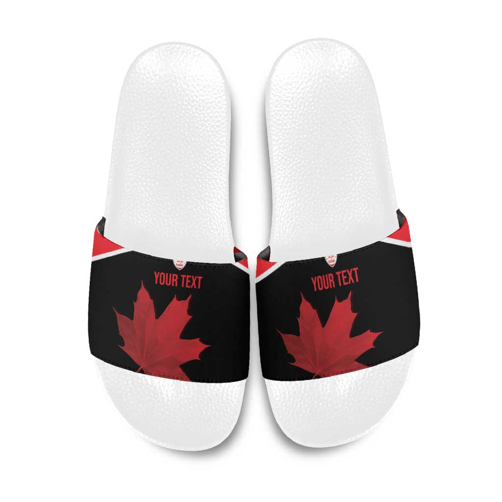 Personalized Canada Soccer Slide Sandals Maple Leaf and Map Style - Wonder Print Shop