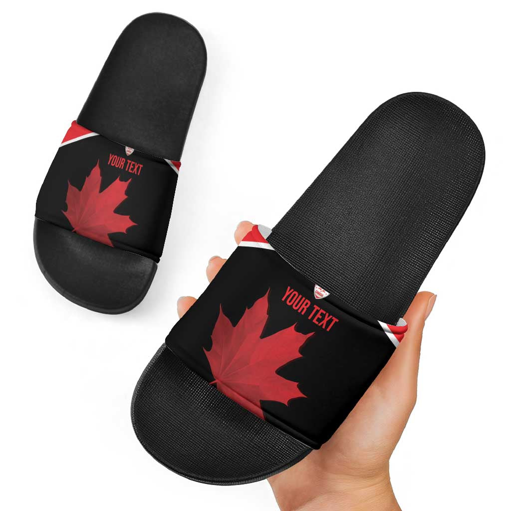 Personalized Canada Soccer Slide Sandals Maple Leaf and Map Style - Wonder Print Shop