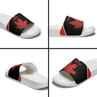 Personalized Canada Soccer Slide Sandals Maple Leaf and Map Style - Wonder Print Shop