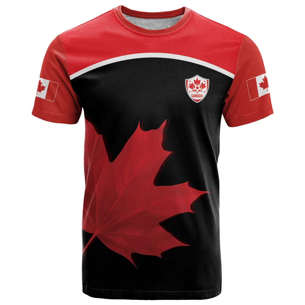 Personalized Canada Soccer T Shirt Maple Leaf and Map Style - Wonder Print Shop