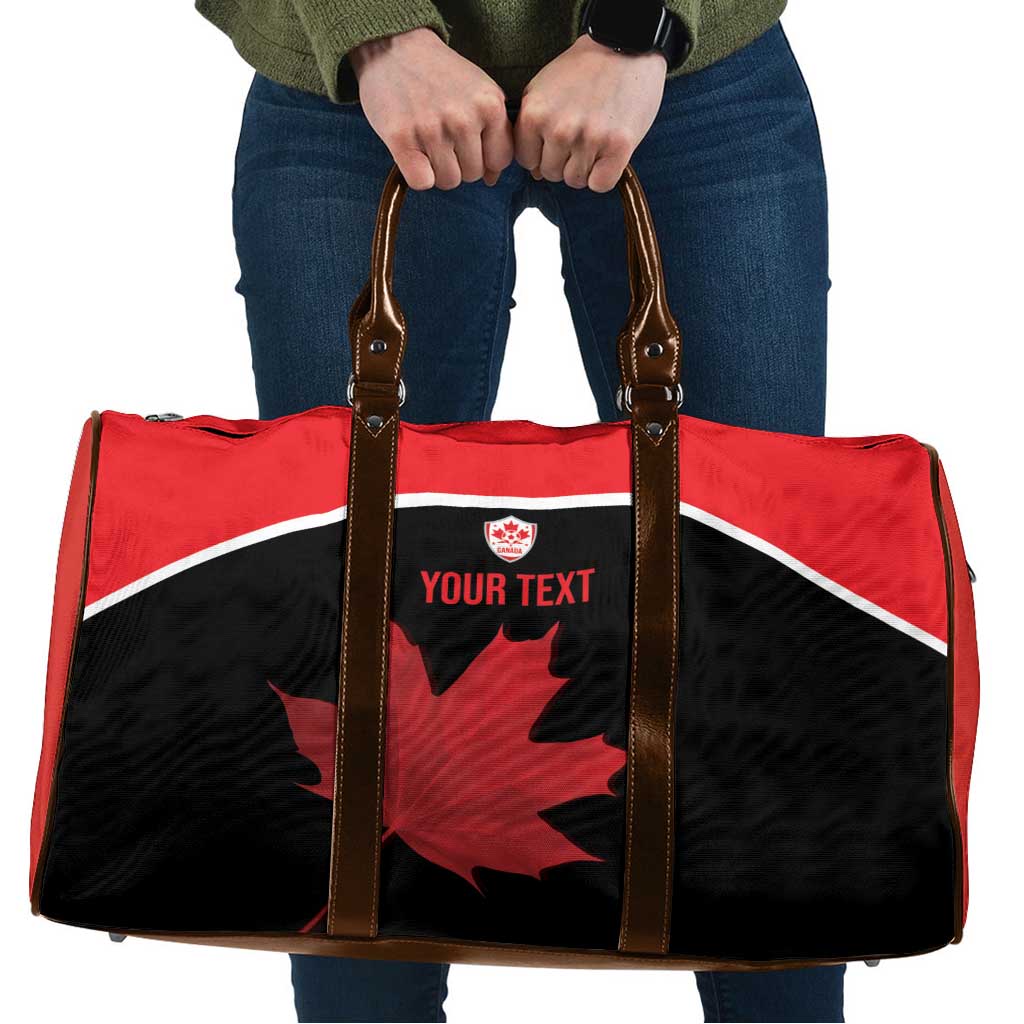 Personalized Canada Soccer Travel Bag Maple Leaf and Map Style - Wonder Print Shop
