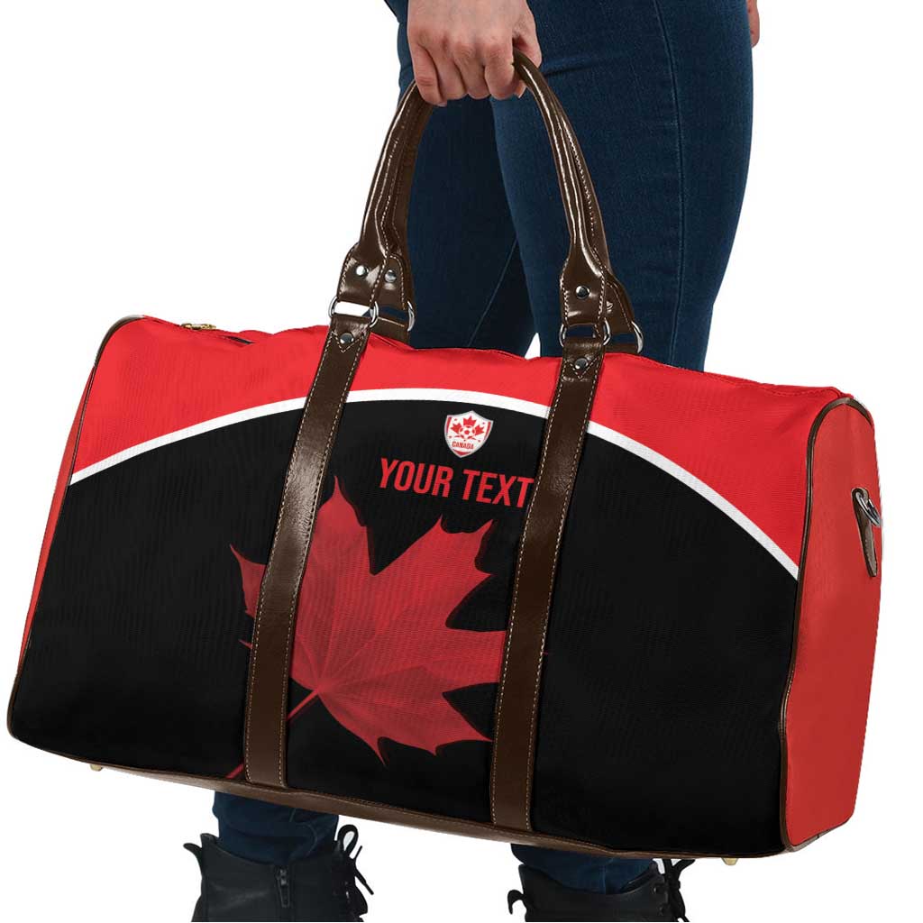 Personalized Canada Soccer Travel Bag Maple Leaf and Map Style - Wonder Print Shop
