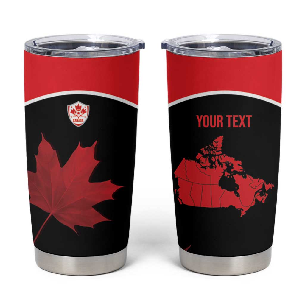 Personalized Canada Soccer Tumbler Cup Maple Leaf and Map Style - Wonder Print Shop