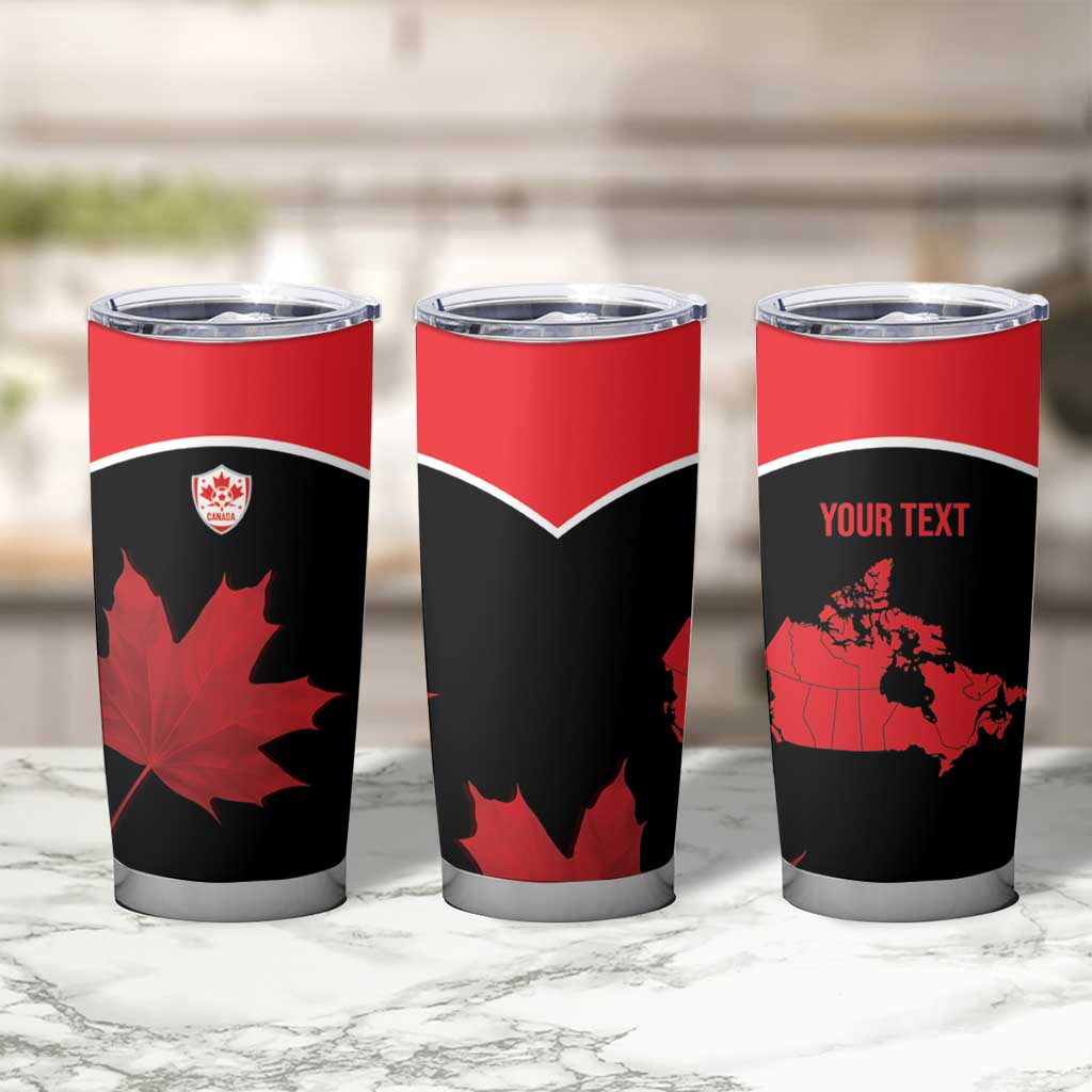 Personalized Canada Soccer Tumbler Cup Maple Leaf and Map Style - Wonder Print Shop