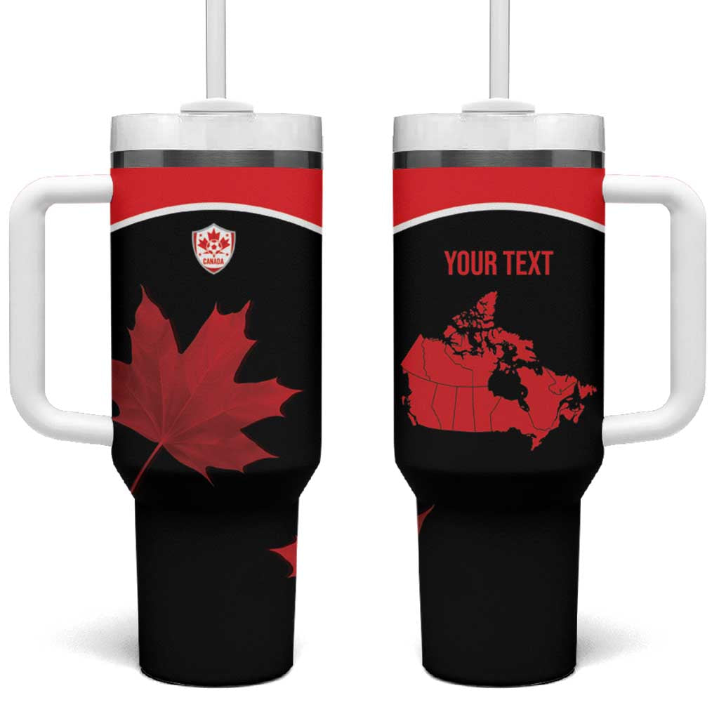 Personalized Canada Soccer Tumbler With Handle Maple Leaf and Map Style - Wonder Print Shop