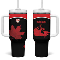 Personalized Canada Soccer Tumbler With Handle Maple Leaf and Map Style - Wonder Print Shop