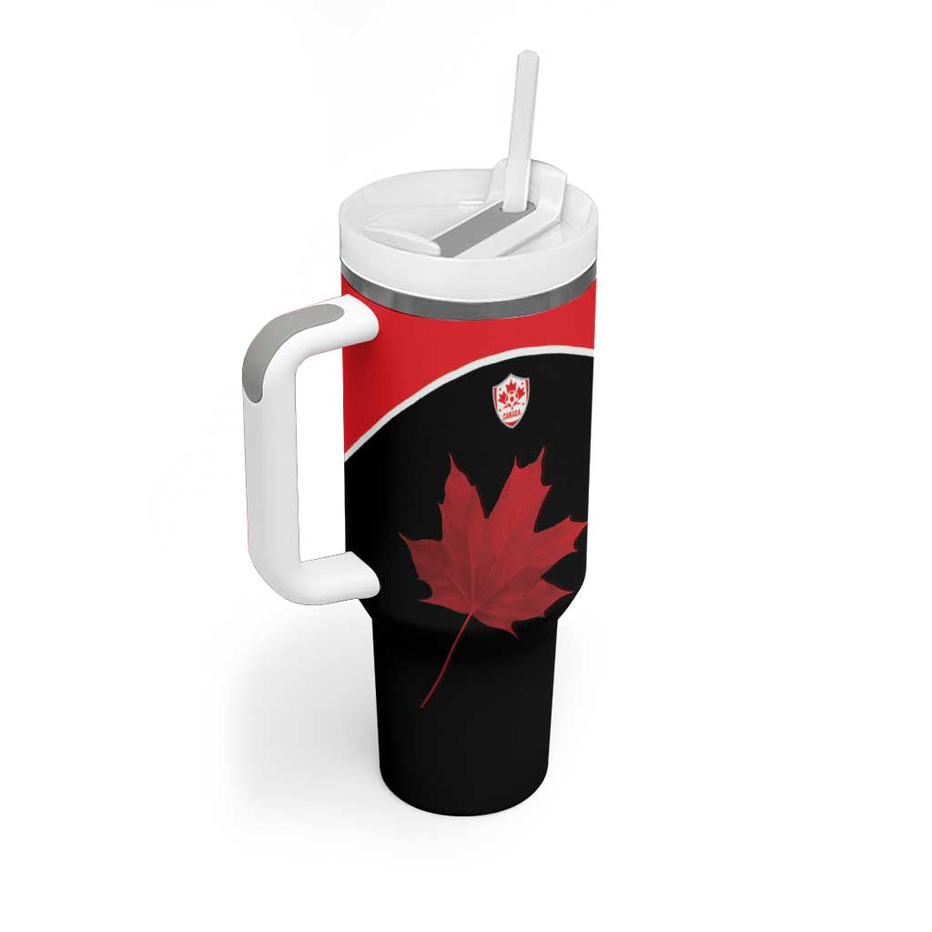 Personalized Canada Soccer Tumbler With Handle Maple Leaf and Map Style - Wonder Print Shop