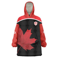Personalized Canada Soccer Wearable Blanket Hoodie Maple Leaf and Map Style - Wonder Print Shop
