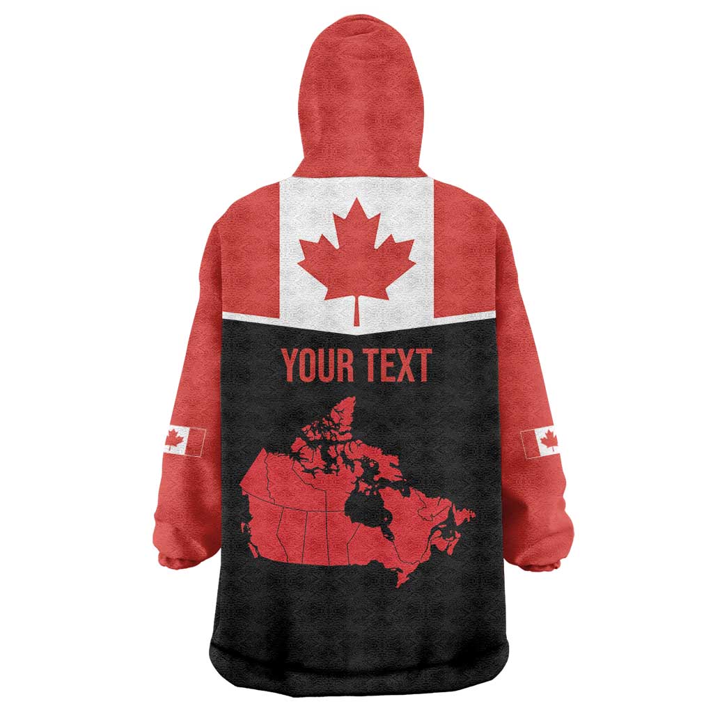 Personalized Canada Soccer Wearable Blanket Hoodie Maple Leaf and Map Style - Wonder Print Shop