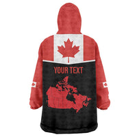 Personalized Canada Soccer Wearable Blanket Hoodie Maple Leaf and Map Style - Wonder Print Shop