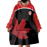 Personalized Canada Soccer Wearable Blanket Hoodie Maple Leaf and Map Style - Wonder Print Shop