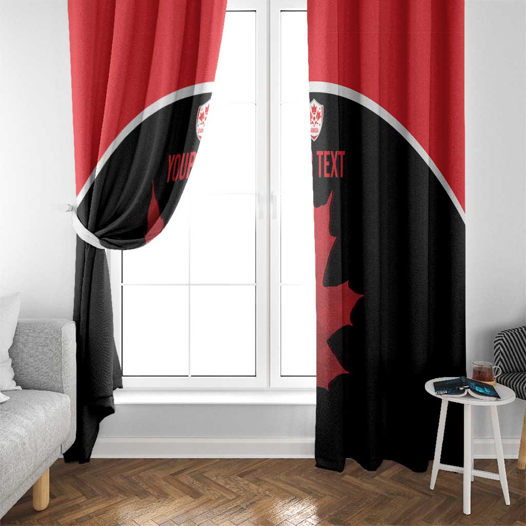 Personalized Canada Soccer Window Curtain Maple Leaf and Map Style - Wonder Print Shop