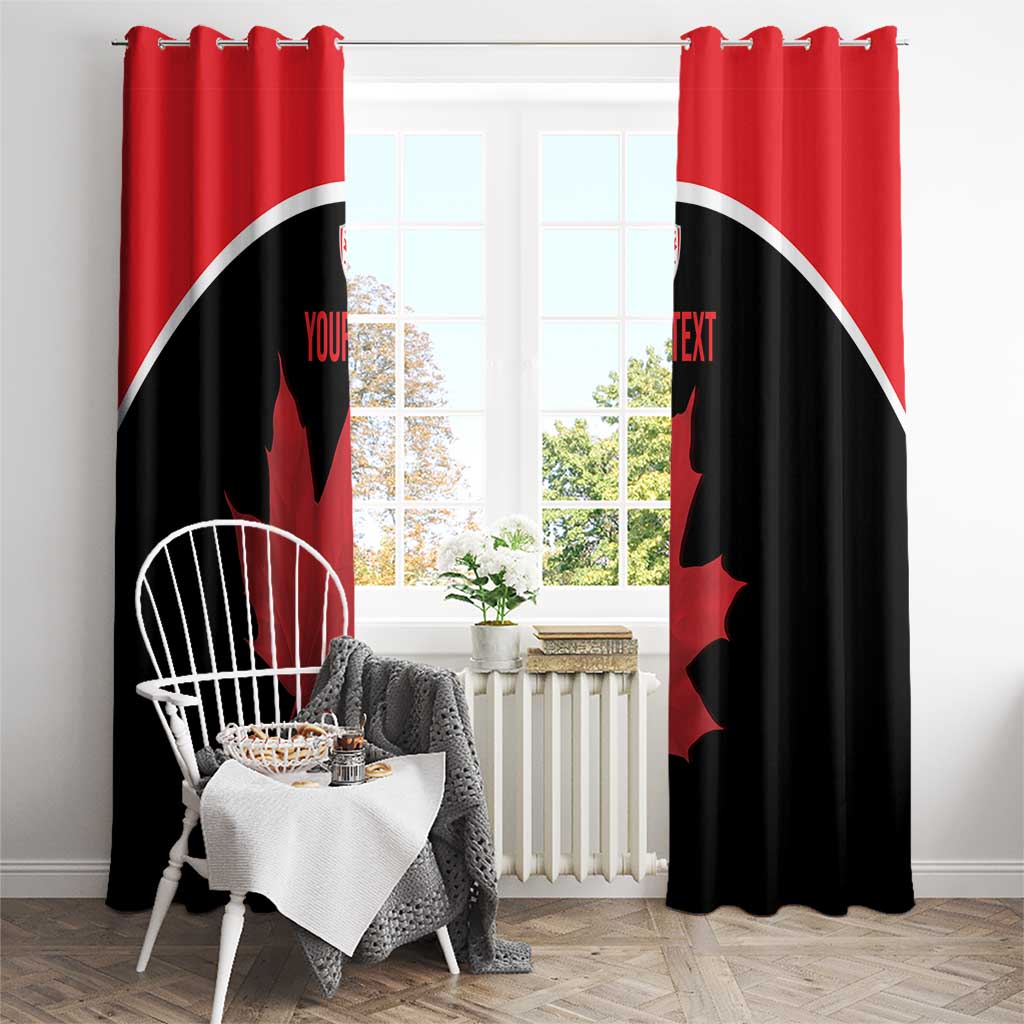 Personalized Canada Soccer Window Curtain Maple Leaf and Map Style - Wonder Print Shop