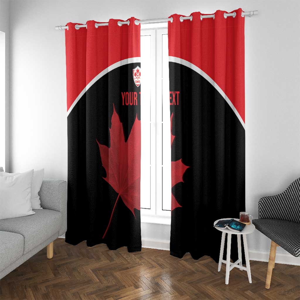 Personalized Canada Soccer Window Curtain Maple Leaf and Map Style - Wonder Print Shop