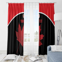 Personalized Canada Soccer Window Curtain Maple Leaf and Map Style - Wonder Print Shop