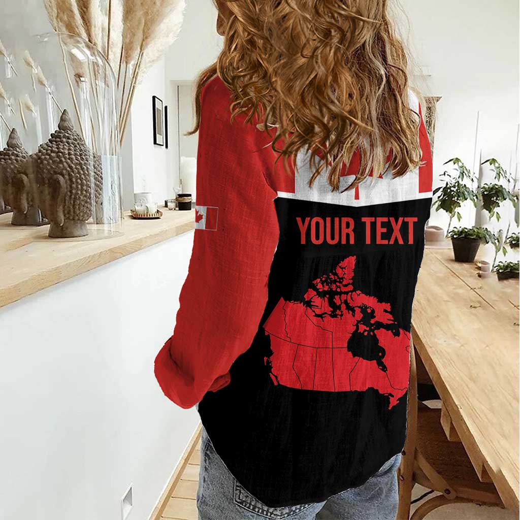 Personalized Canada Soccer Women Casual Shirt Maple Leaf and Map Style - Wonder Print Shop