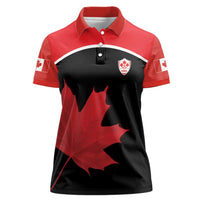 Personalized Canada Soccer Women Polo Shirt Maple Leaf and Map Style - Wonder Print Shop