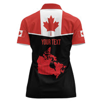 Personalized Canada Soccer Women Polo Shirt Maple Leaf and Map Style - Wonder Print Shop