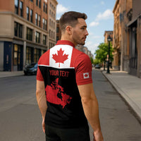 Personalized Canada Soccer Zipper Polo Shirt Maple Leaf and Map Style - Wonder Print Shop