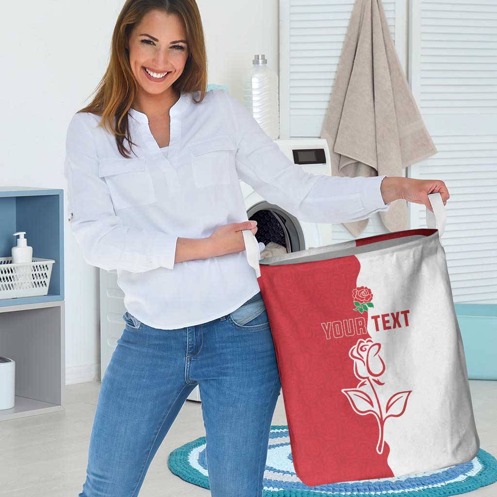 Personalized Rugby England Laundry Basket Red Rose Champions