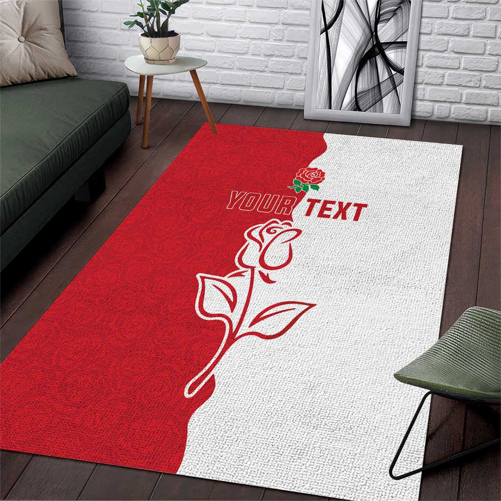 Personalized Rugby England Area Rug Red Rose Champions