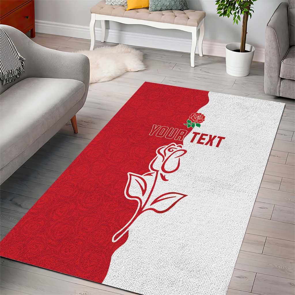 Personalized Rugby England Area Rug Red Rose Champions