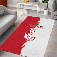 Personalized Rugby England Area Rug Red Rose Champions