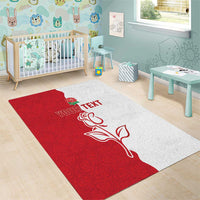 Personalized Rugby England Area Rug Red Rose Champions
