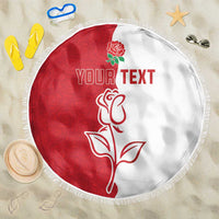 Personalized Rugby England Beach Blanket Red Rose Champions