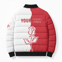 Personalized Rugby England Bomber Puffer Jacket Red Rose Champions