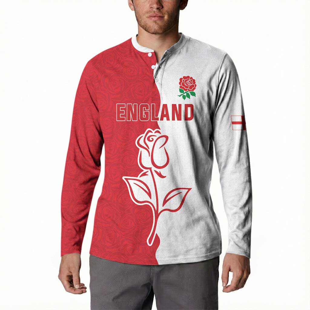 Personalized Rugby England Button Sweatshirt Red Rose Champions