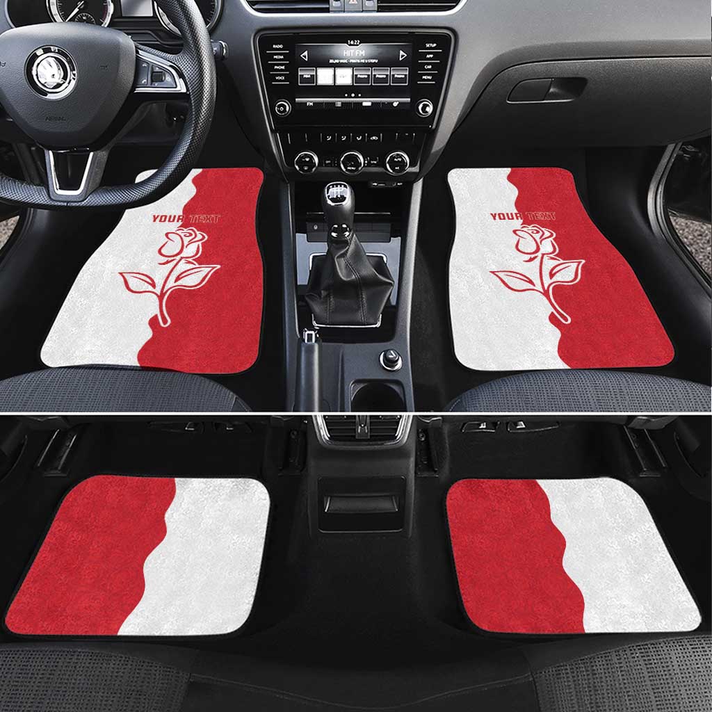 Personalized Rugby England Car Mats Red Rose Champions