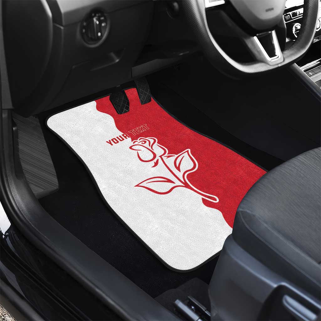 Personalized Rugby England Car Mats Red Rose Champions